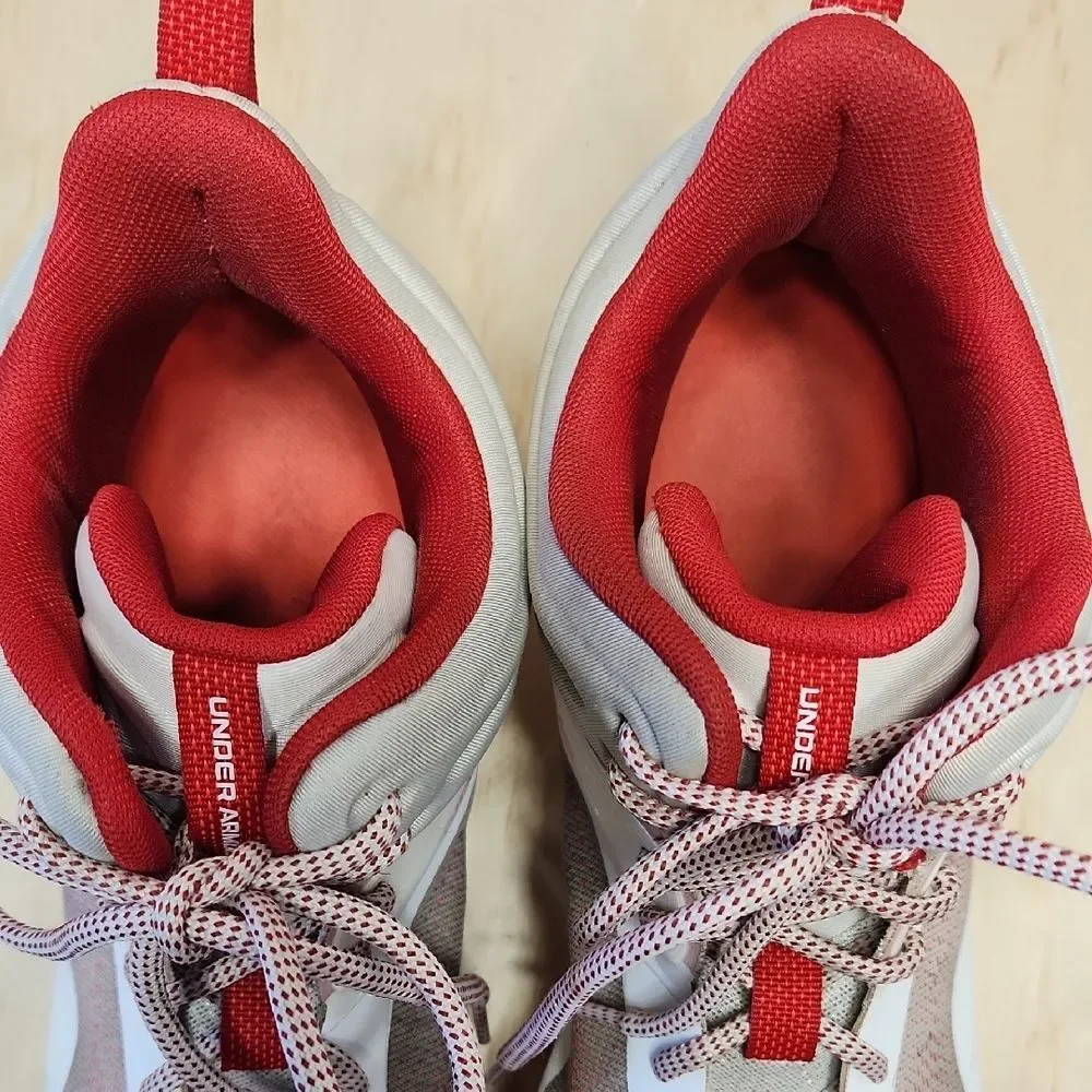 Under Armour Command Lacrosse Cleats Men 13 Red White Athletic Shoes